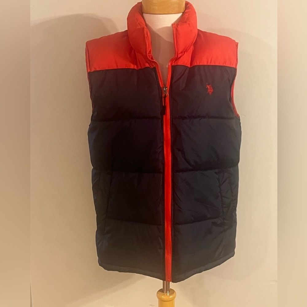U.S. Polo Assn. Red and Black Puffer Vest